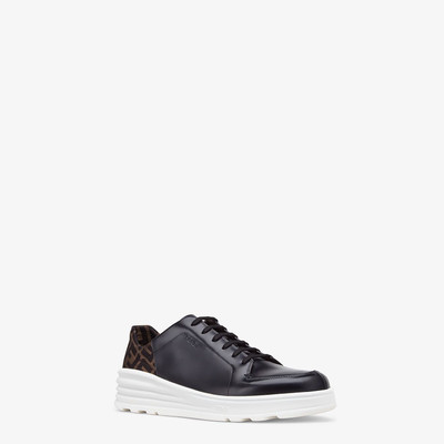 FENDI Black leather low-tops outlook