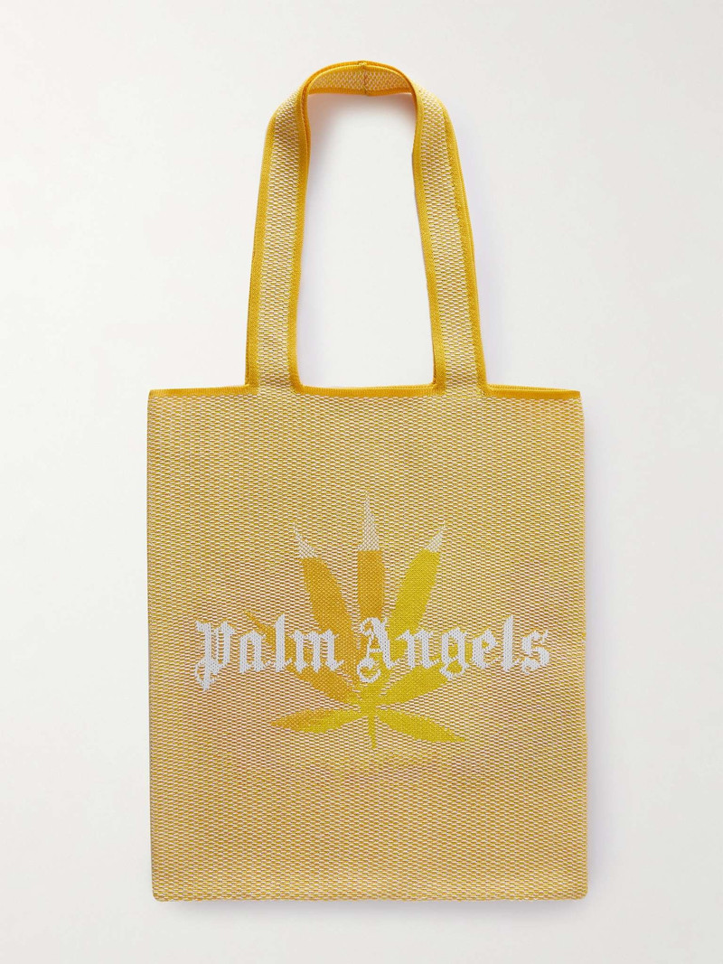 Logo-Print Raffia Tote Bag - 1