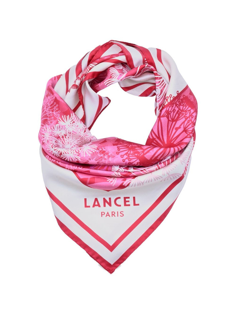 LANCEL printed silk square scarf outlook