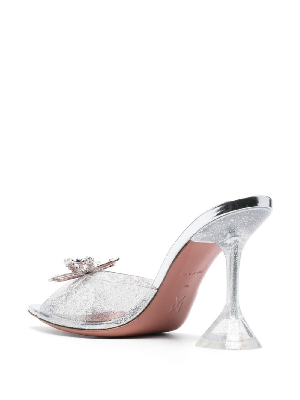 Rosie Glass 95mm glitter mules - 3