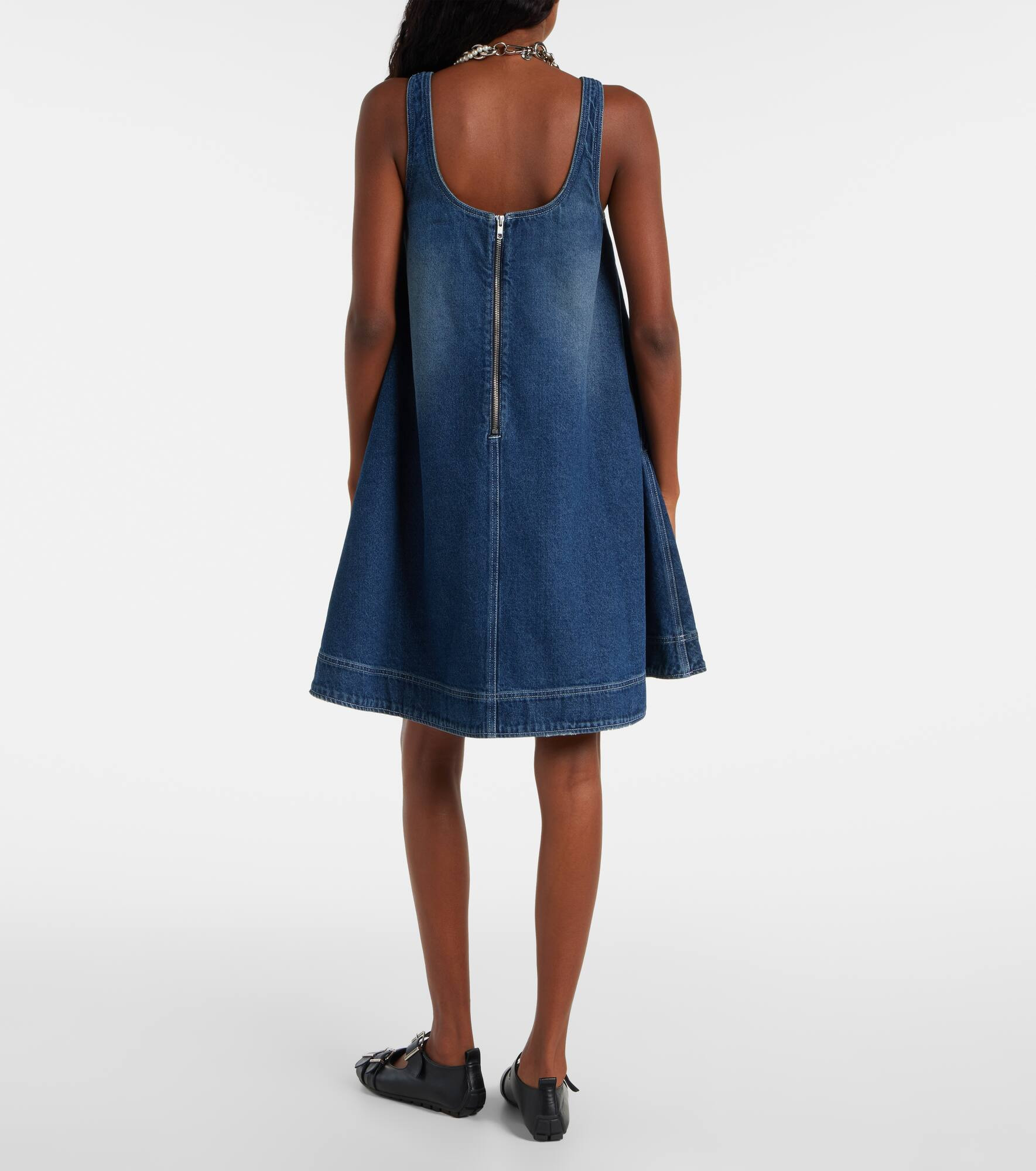 Distressed denim minidress - 3