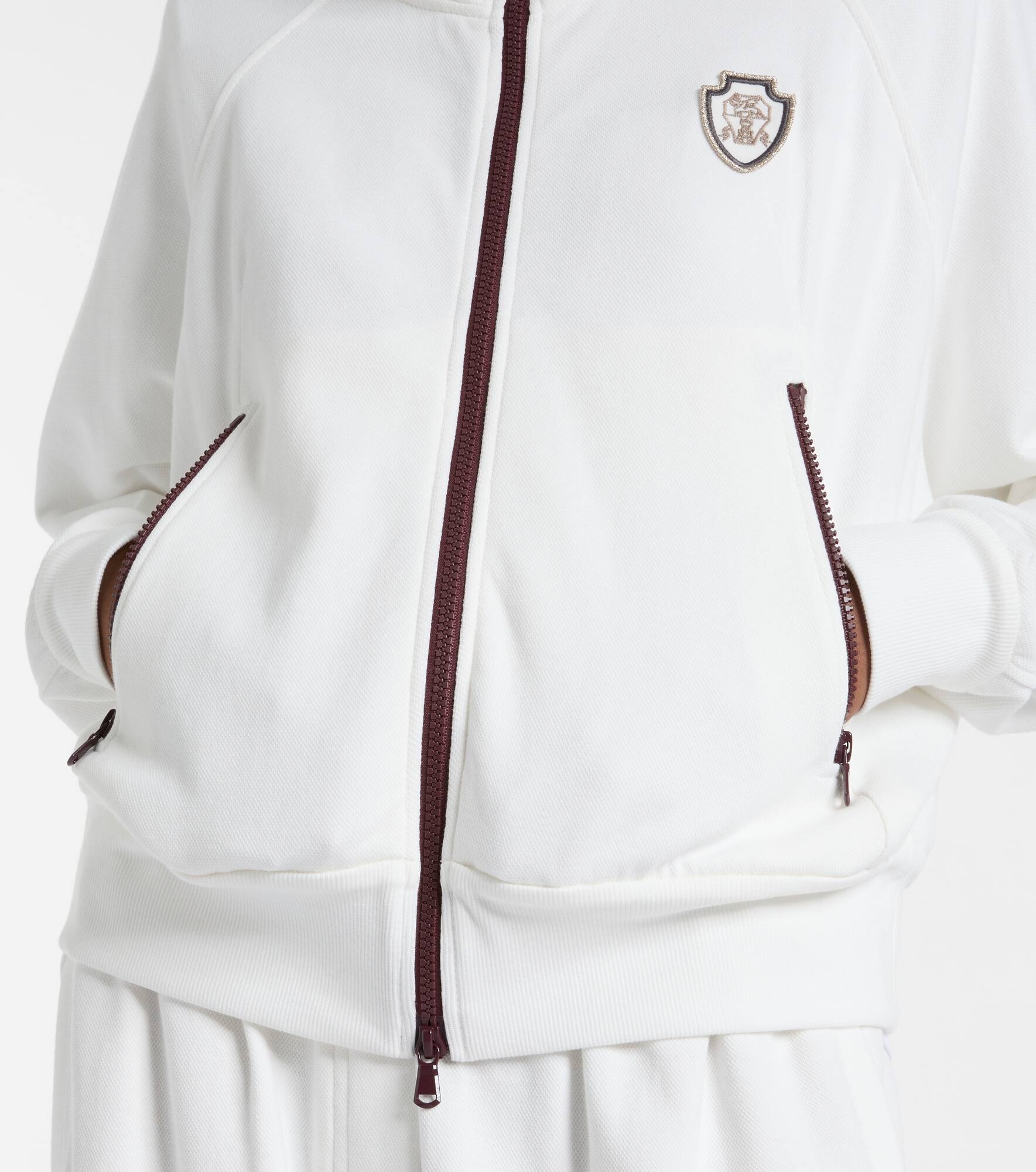 Cotton-blend piqué hoodie - 5