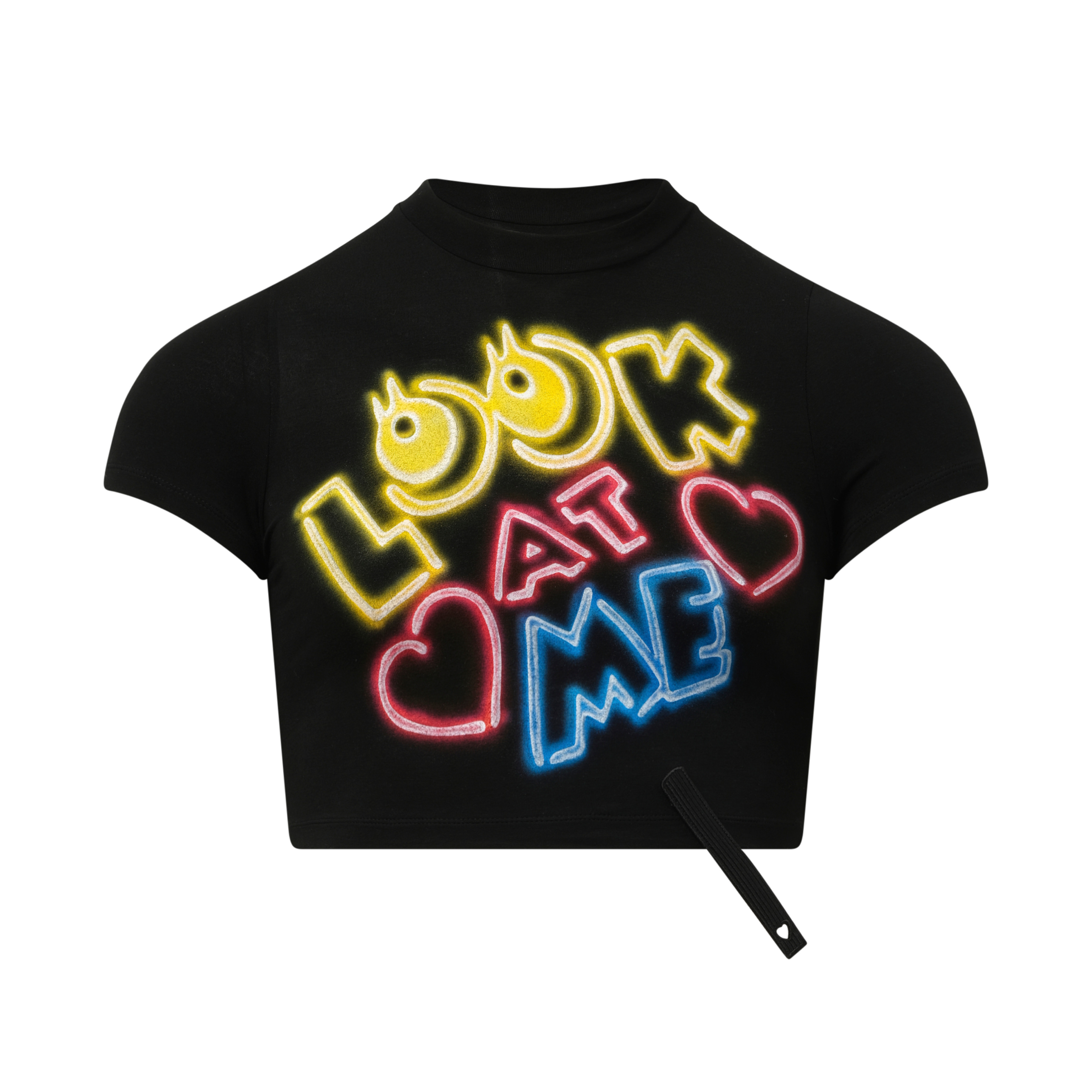 English Fan-Service Neon Paint T-Shirt in Black - 2