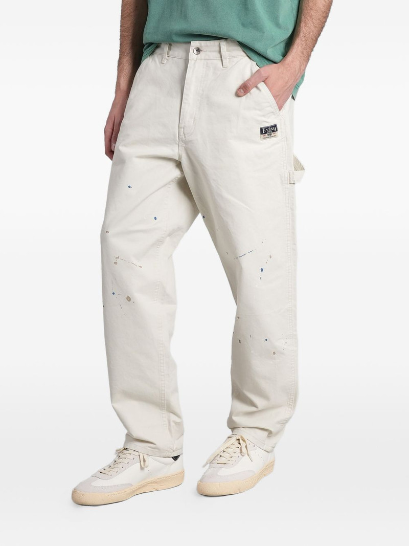 paint-splatter Seagull-print trousers 3