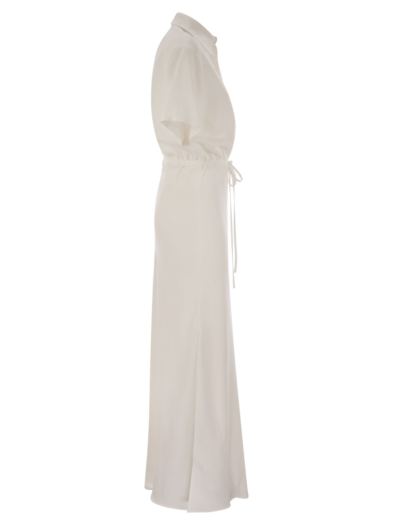 Brunello Cucinelli Women Fluid Viscose And Linen Twill Dress With Necklace - 3