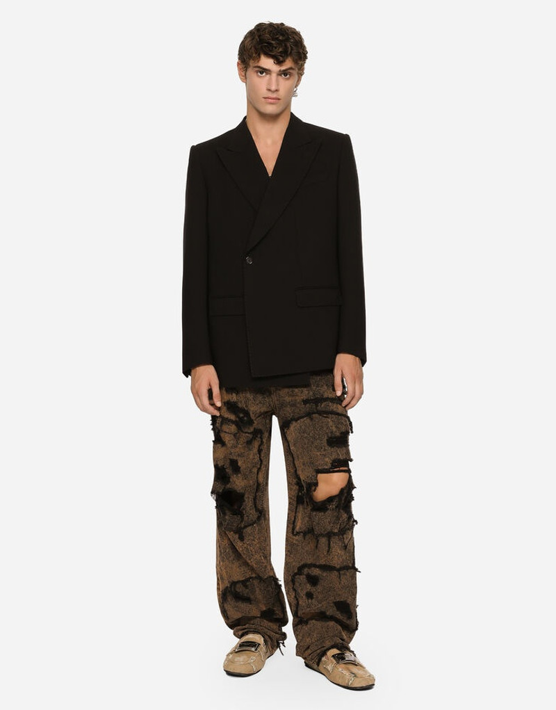 Straight-leg overdyed washed denim jeans 5