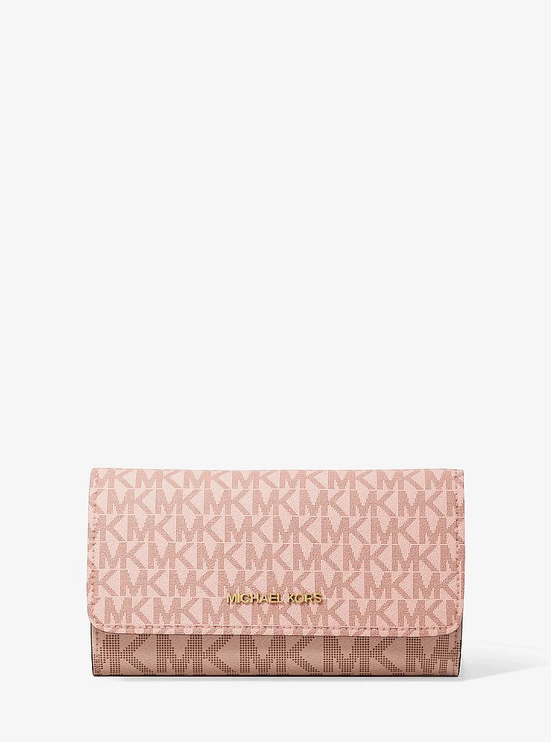 Jet Set Large Signature Logo Tri-Fold Wallet - 1