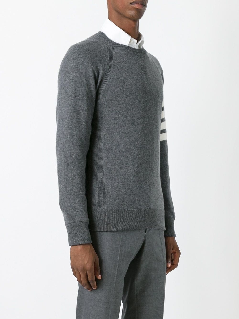 4-Bar crew neck cashmere jumper - 3