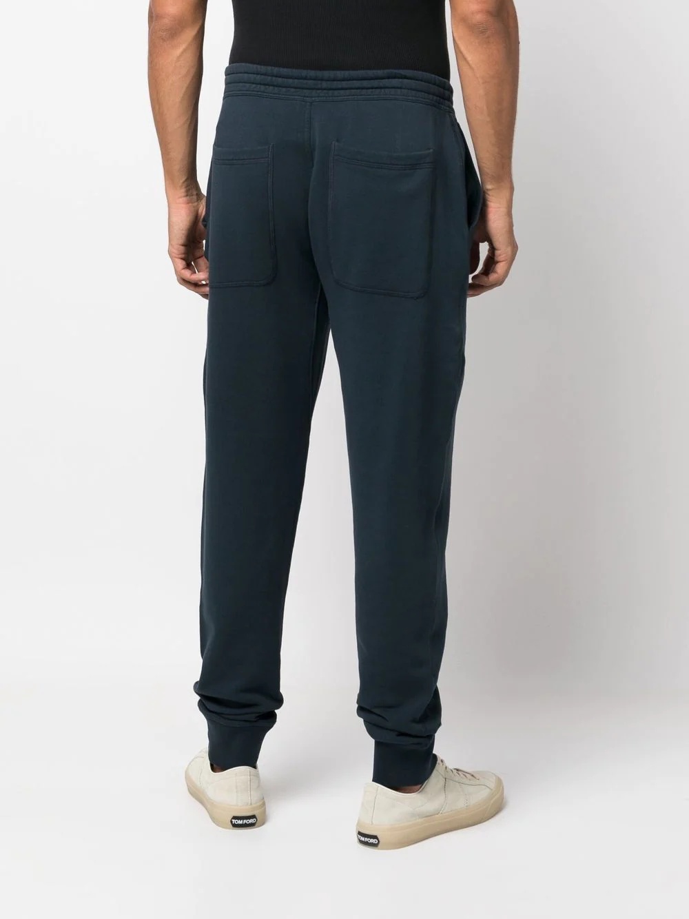 drawstring cotton track pants - 4