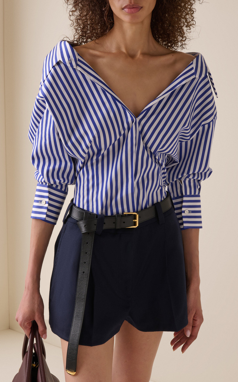 Givenchy Sculpted Striped Cotton Poplin Shirt multi outlook