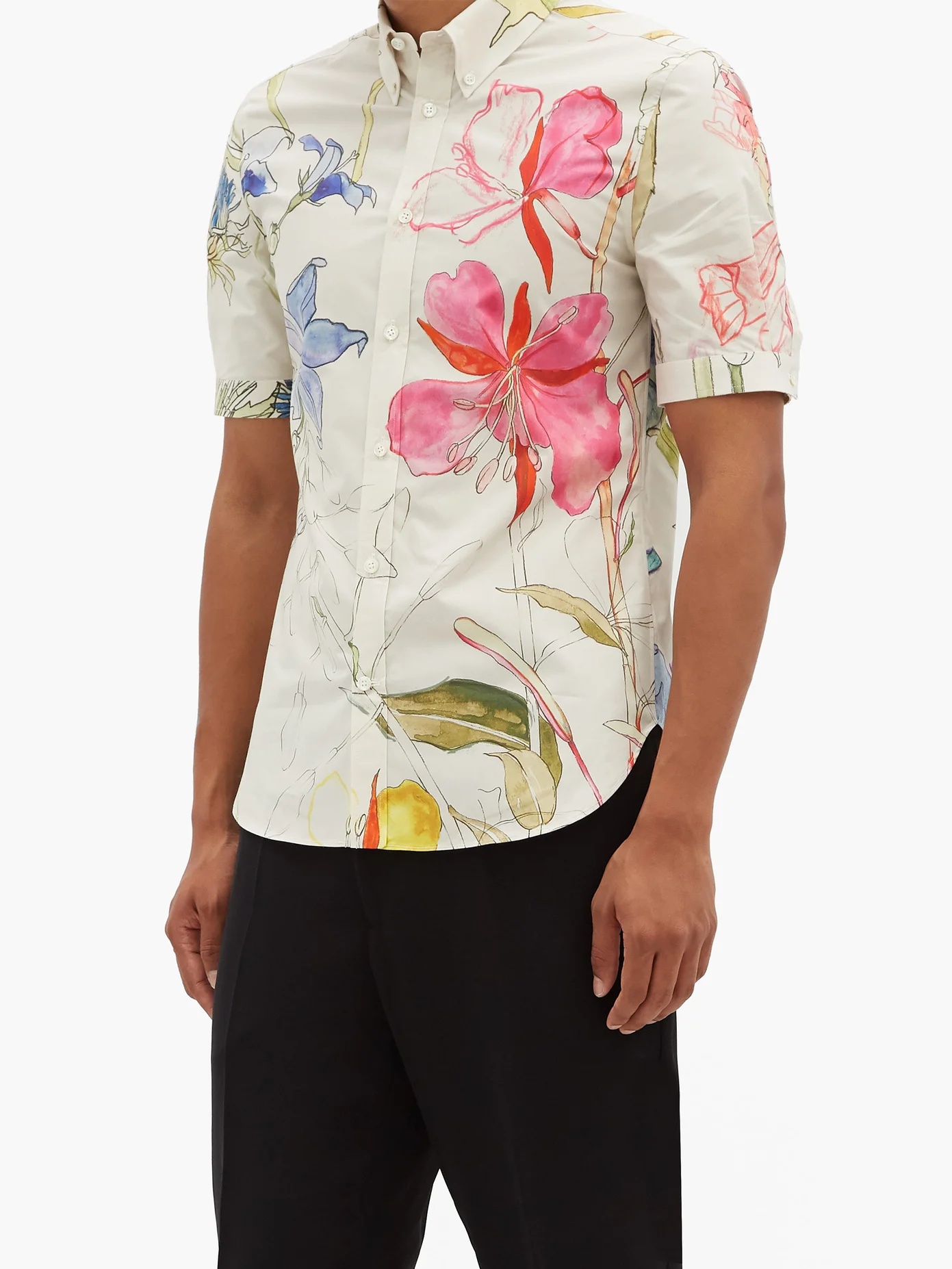 Deconstructed floral-print cotton shirt - 2