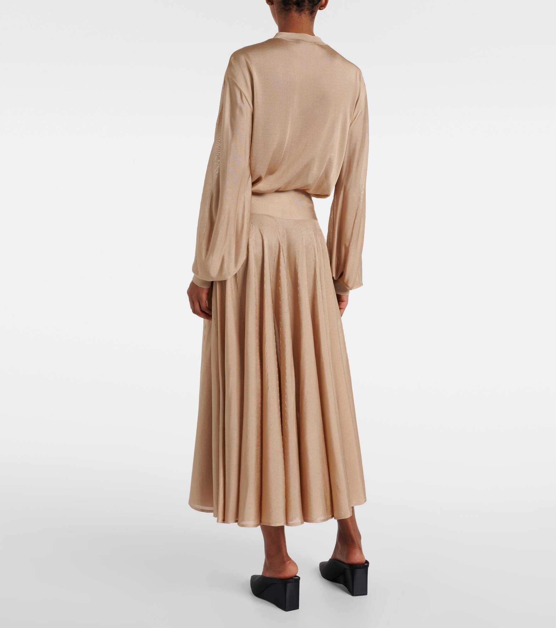 Pleated maxi skirt - 3
