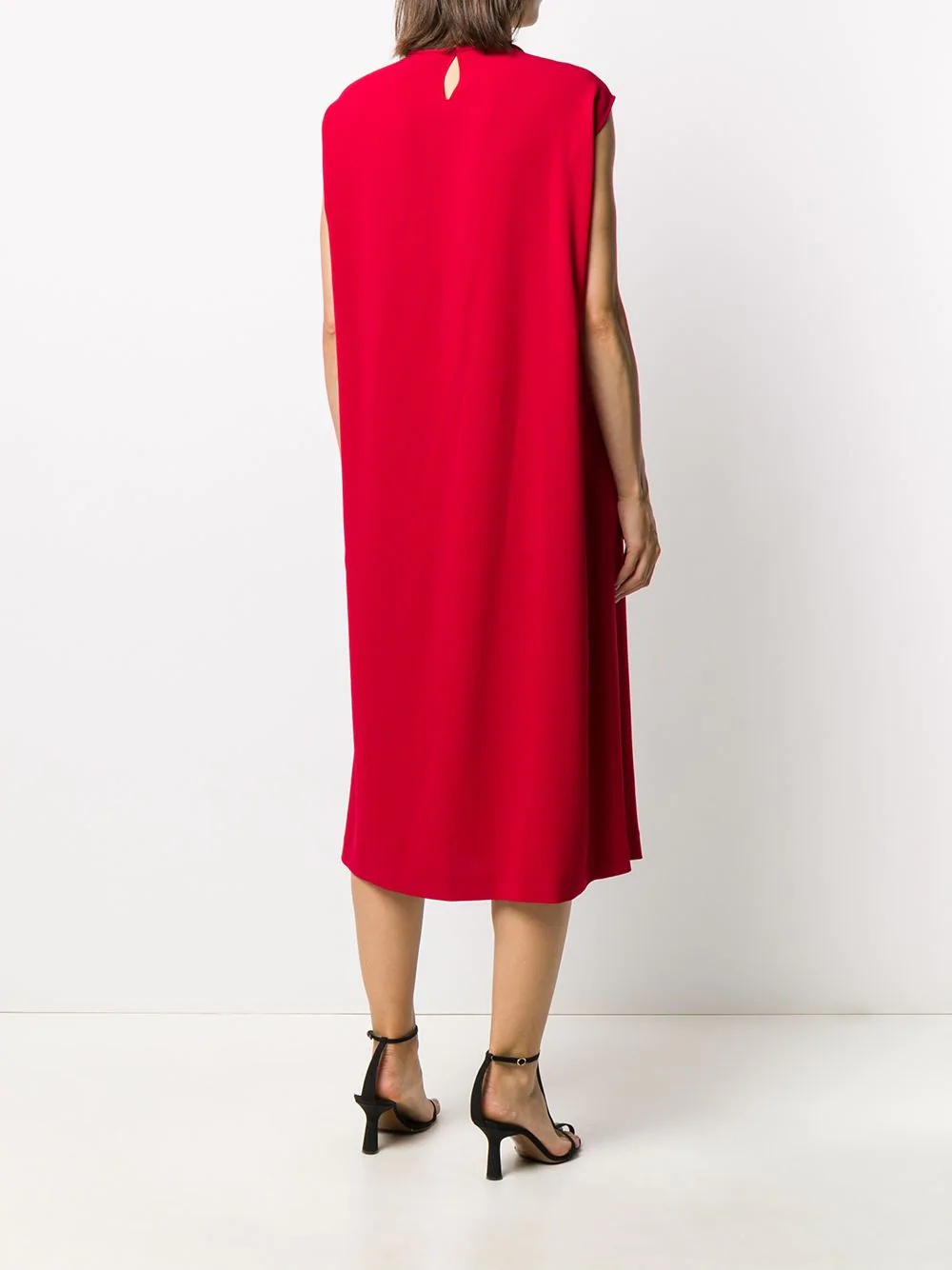 draped-detail midi dress - 4