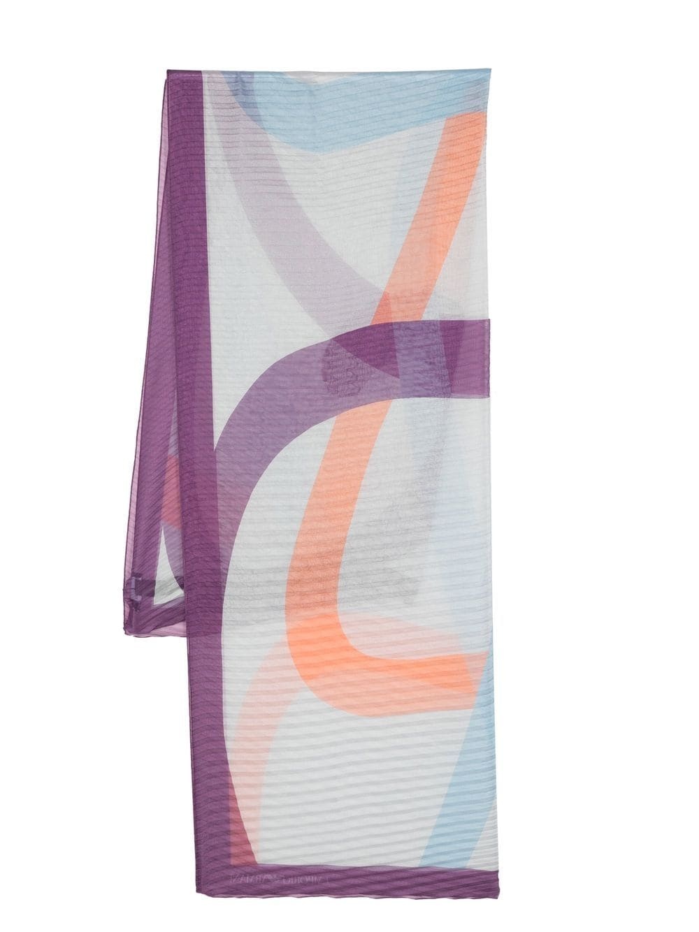abstract-print pleated long scarf - 1