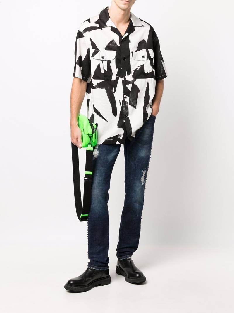 PHILIPP PLEIN distressed straight-leg jeans outlook