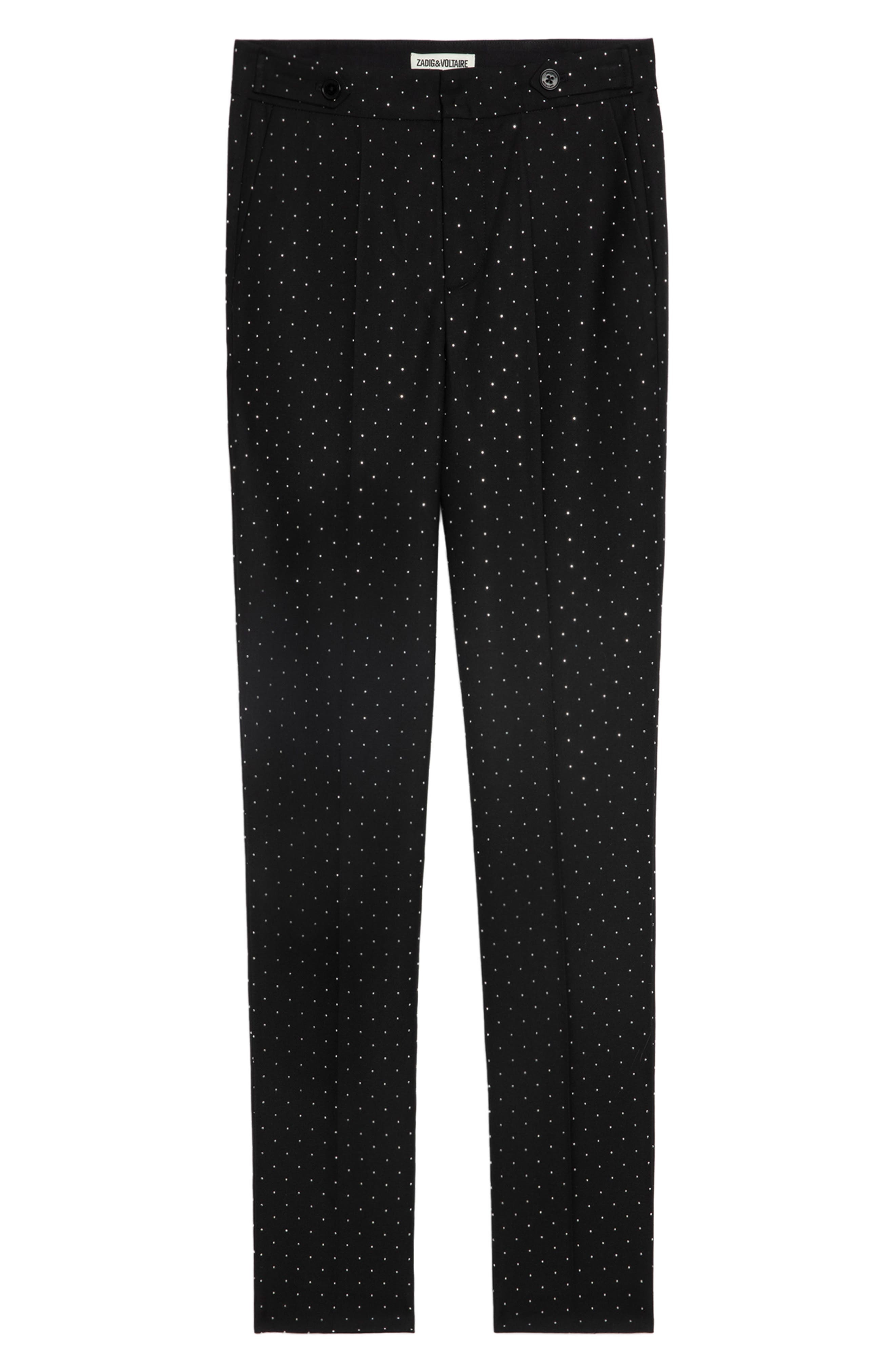 Zadig & Voltaire Panny Diamanté Straight Leg Pants in Black at Nordstrom - 5