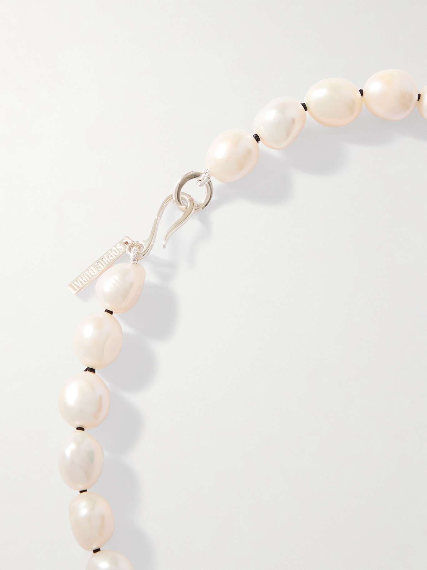 Silver pearl necklace White - 3