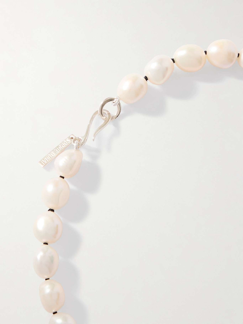 Silver pearl necklace White 3
