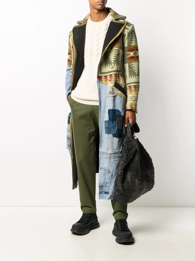 Greg Lauren contrast panel coat outlook