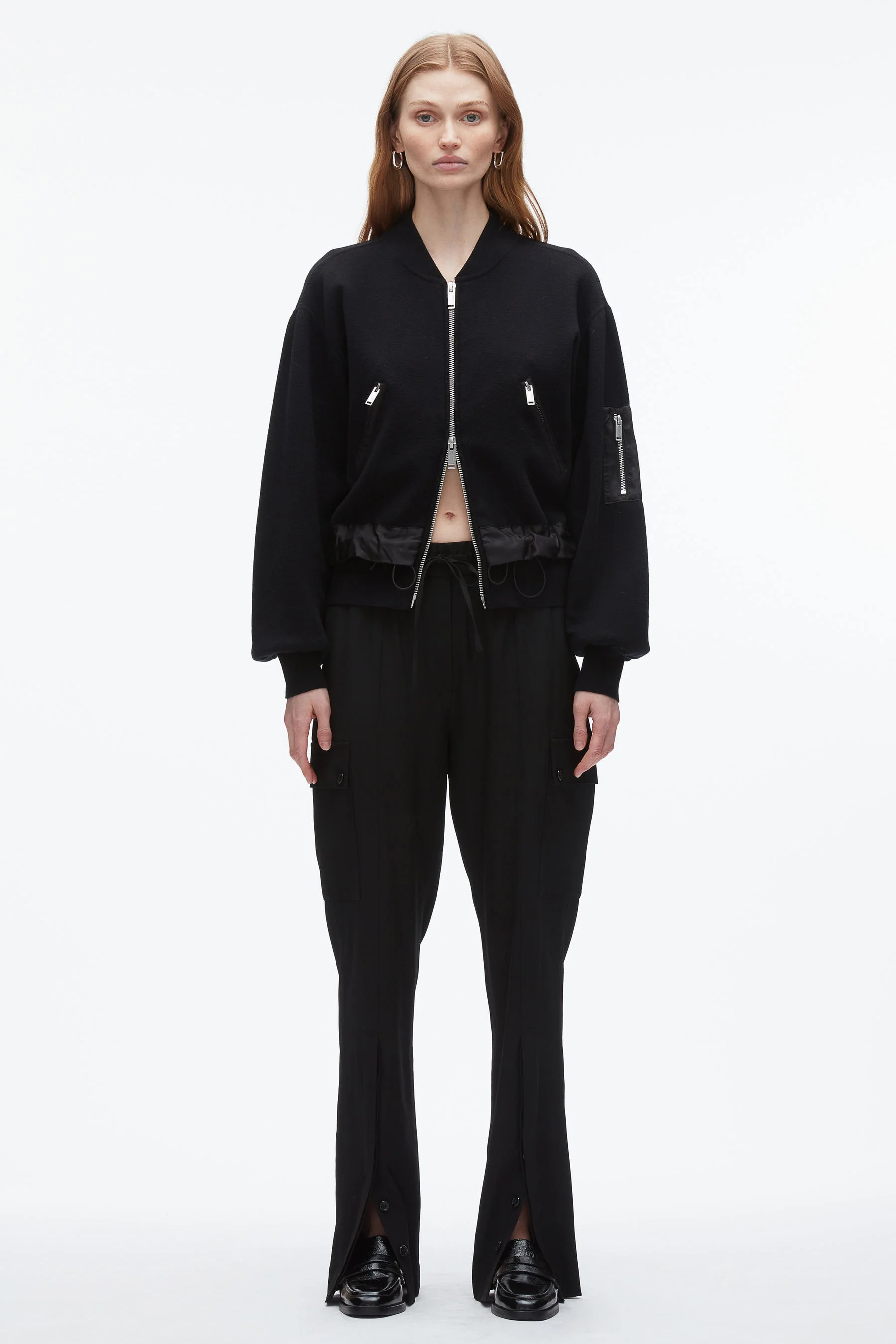 Knit Layered Bomber Jacket - 1