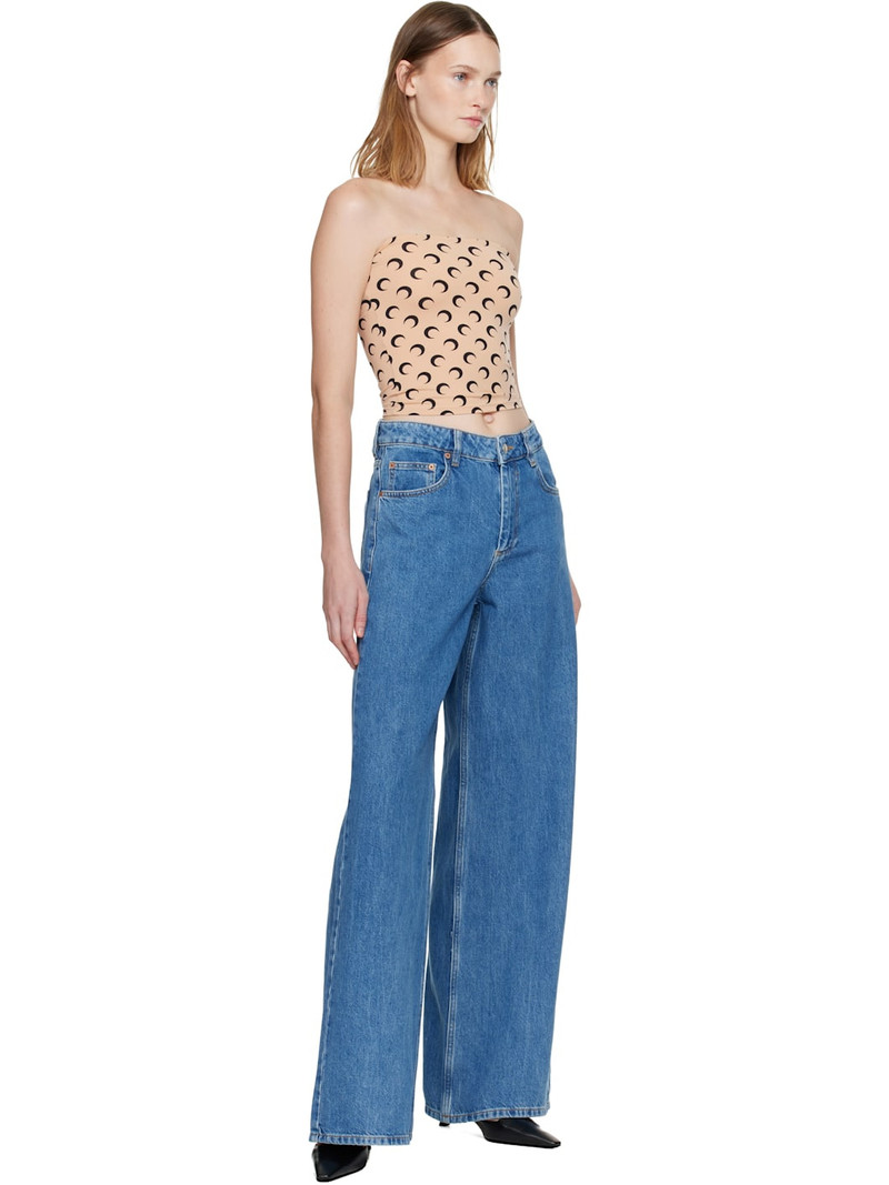 Marine Serre Blue Moon Laser High-Waist Flare Jeans outlook