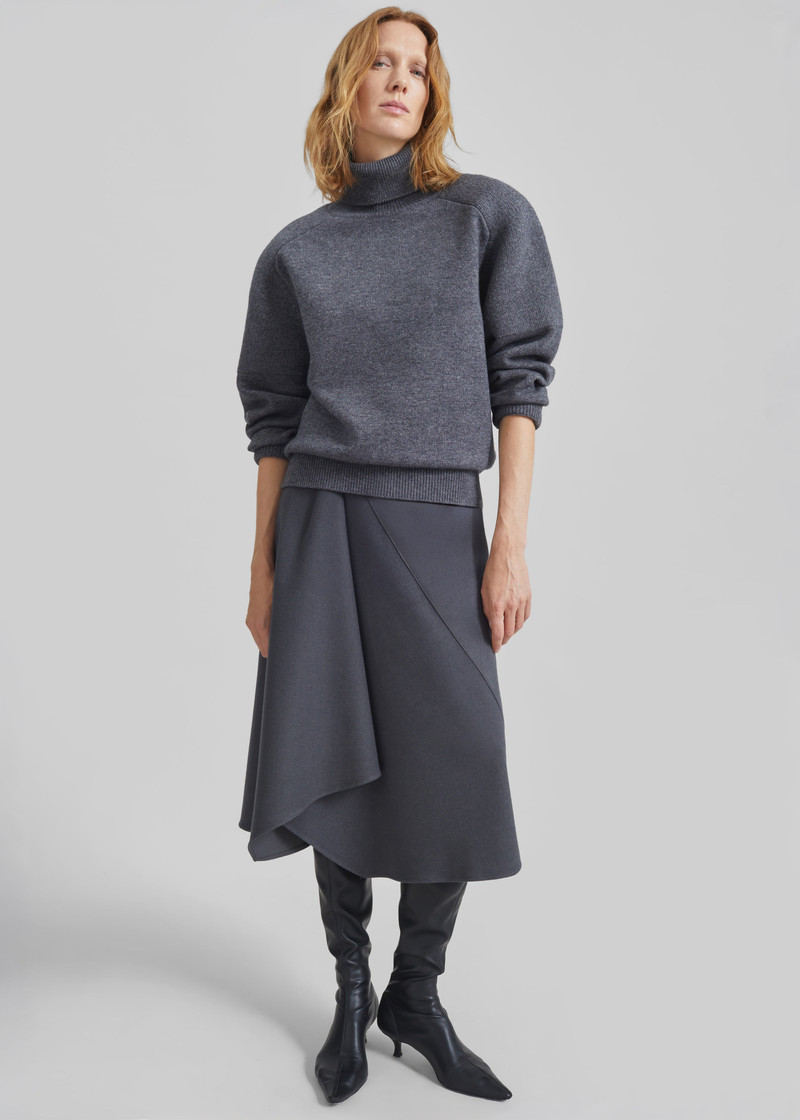Bayel Flared Midi Skirt - Dark Grey 3