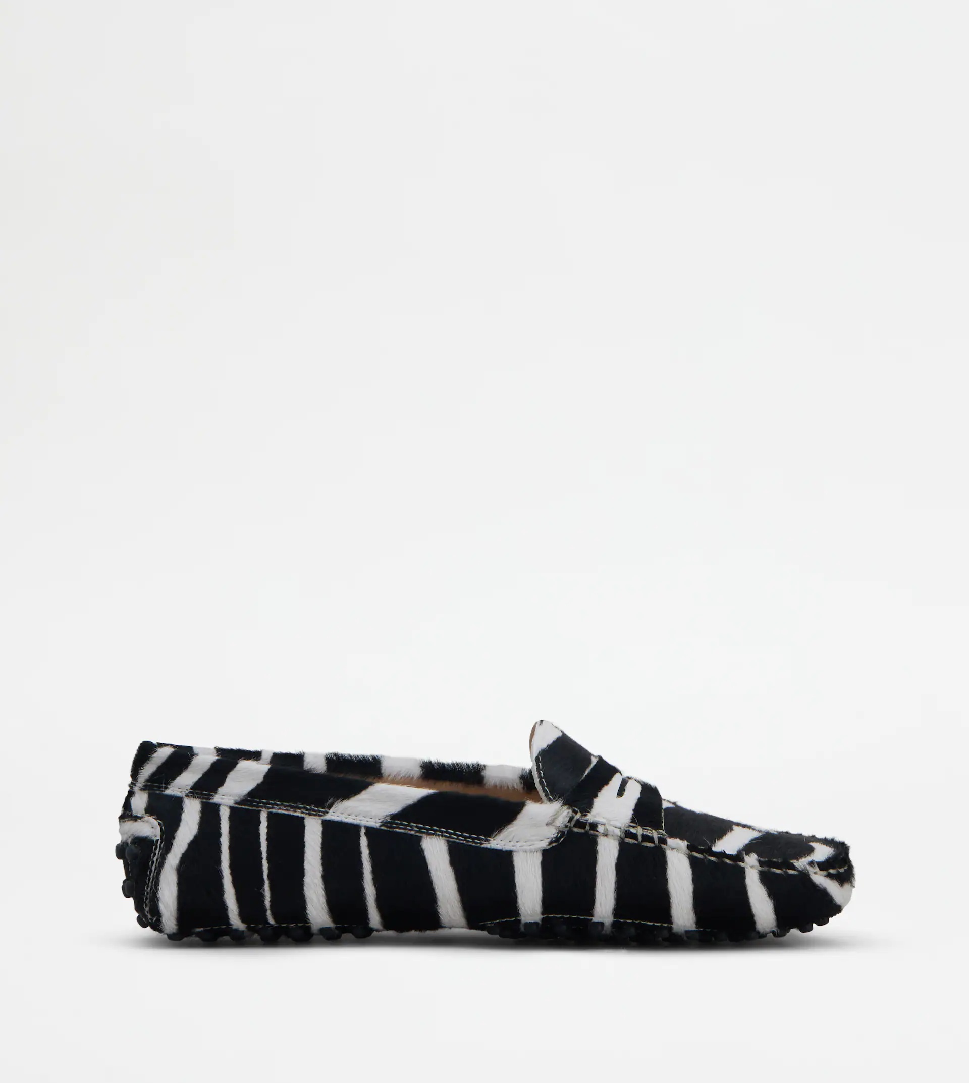 GOMMINO DRIVING SHOES IN PONYSKIN-EFFECT LEATHER - WHITE - 1