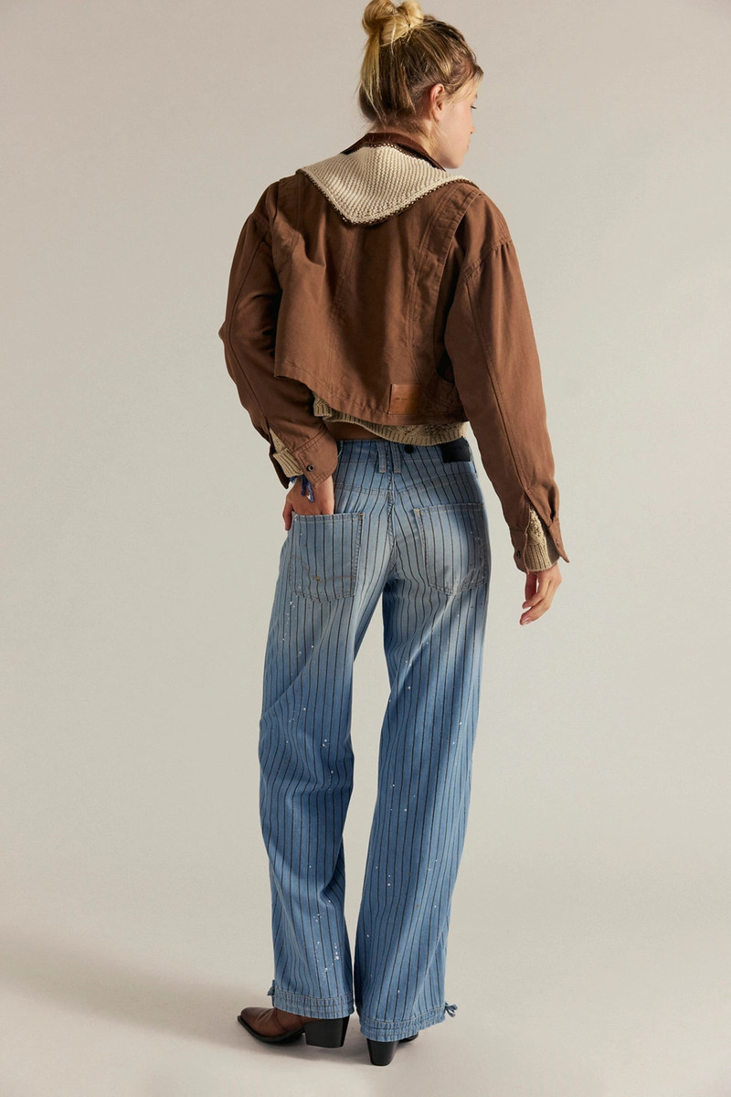 We The Free Don't Wait Up Pinstripe Boyfriend Jeans 5