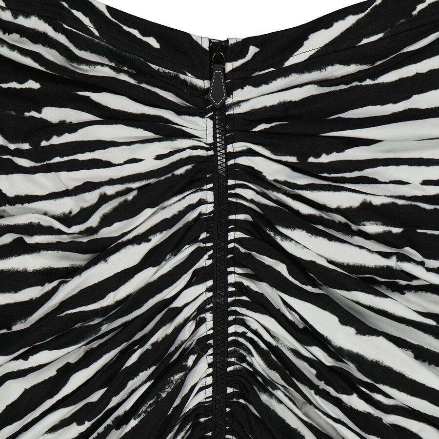 Burberry Monochrome Watercolour Print Ruched Detail Skirt - 7