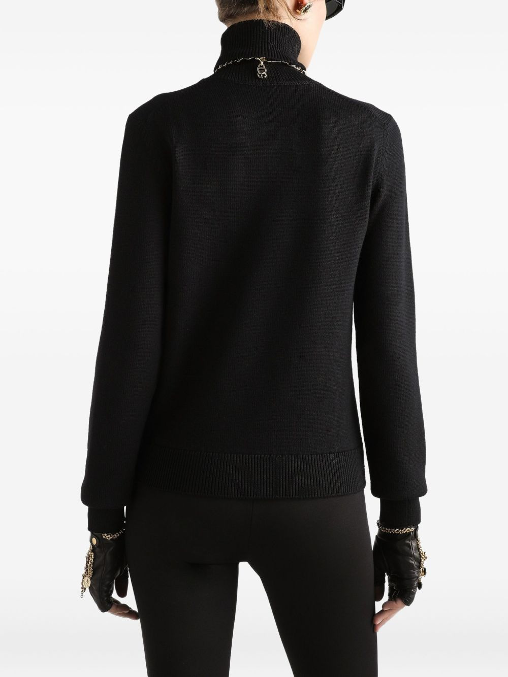 turtleneck ribbed jumper - 5