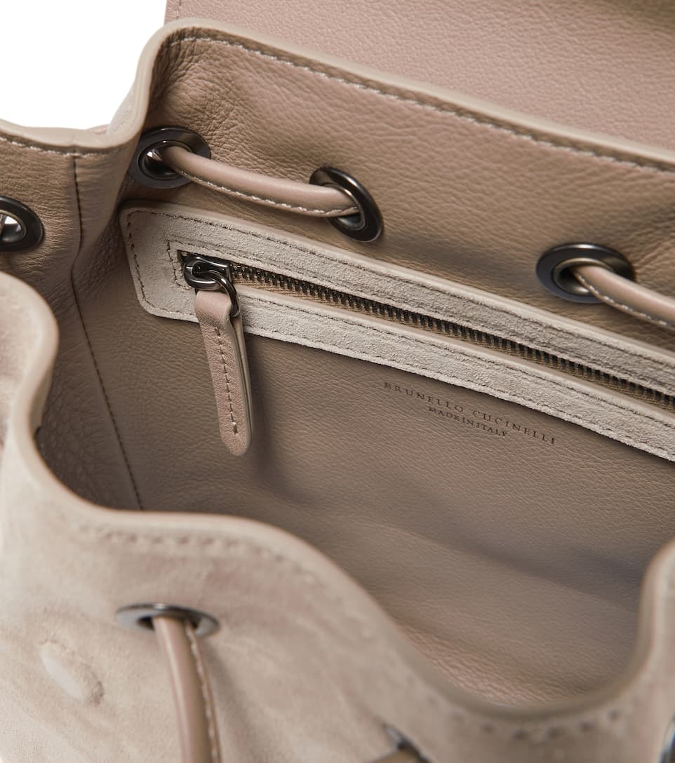 Embellished suede backpack - 3