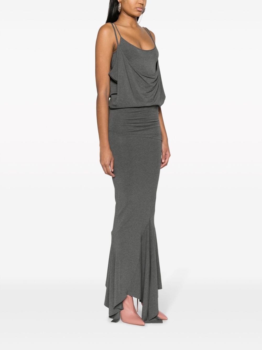 draped mélange dress - 3