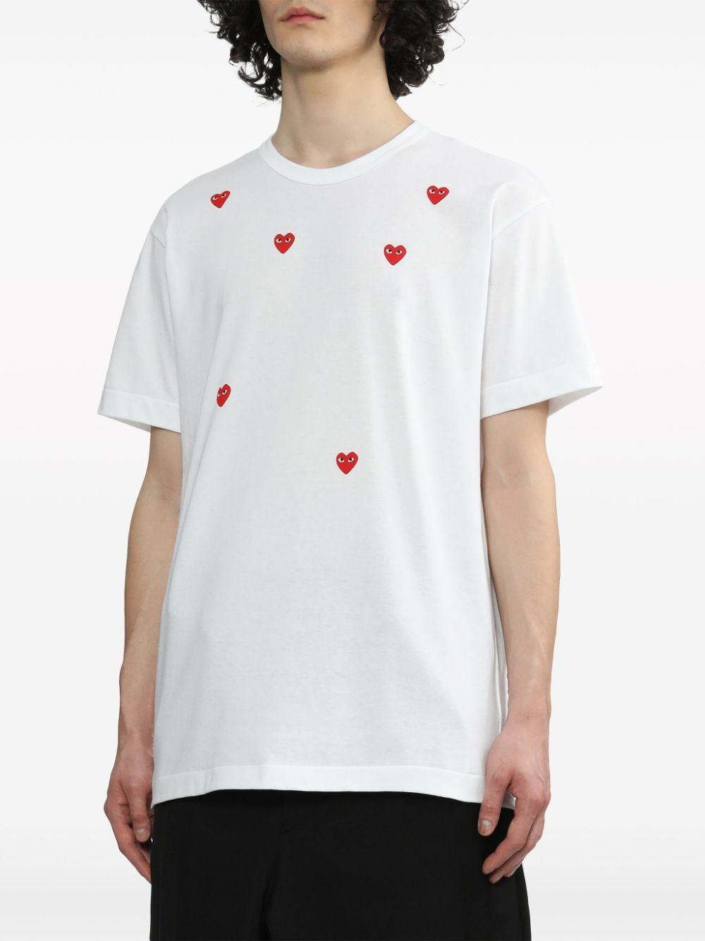 Scattered Hearts cotton T-shirt - 4