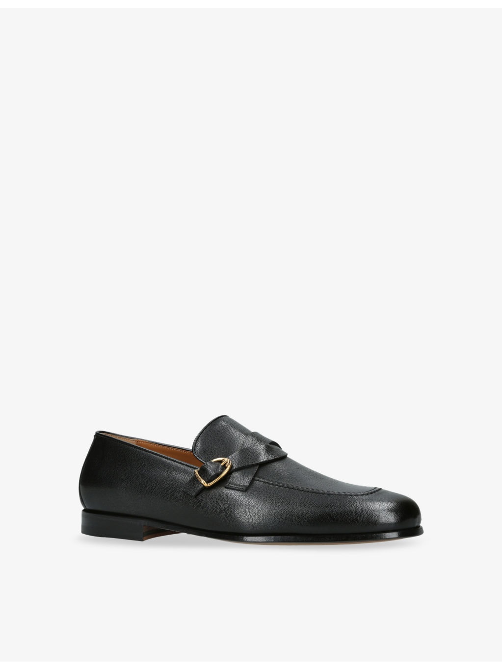 Side-Buckle Leather Loafers - 3