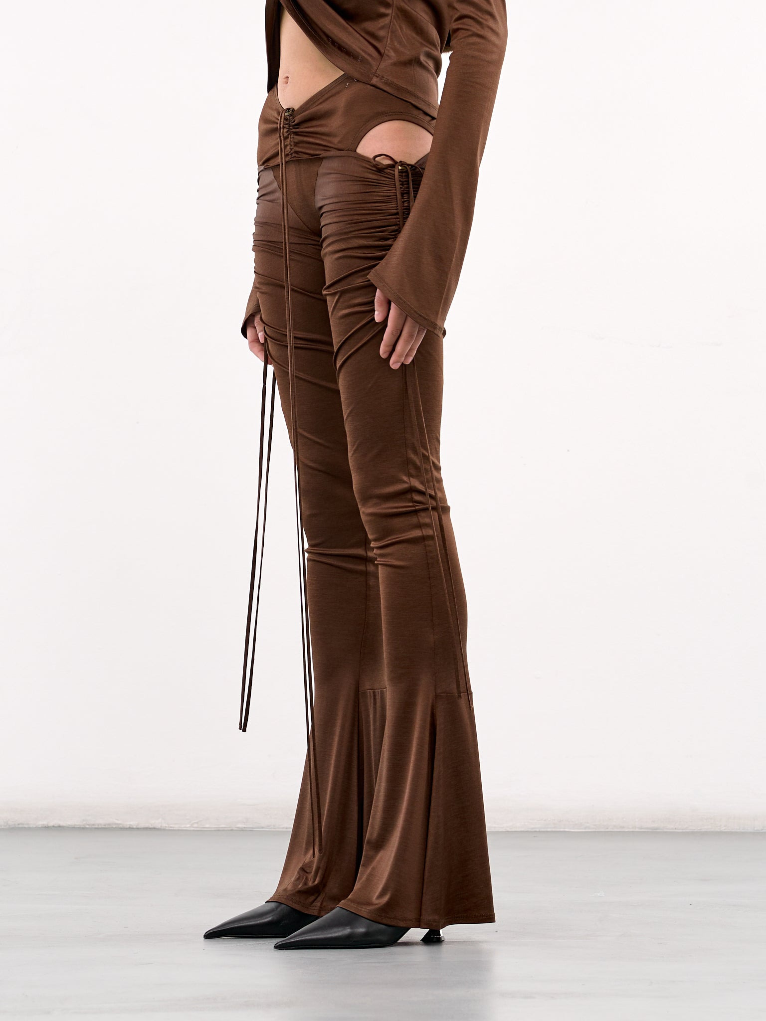 Ruched Flare Leggings - 2