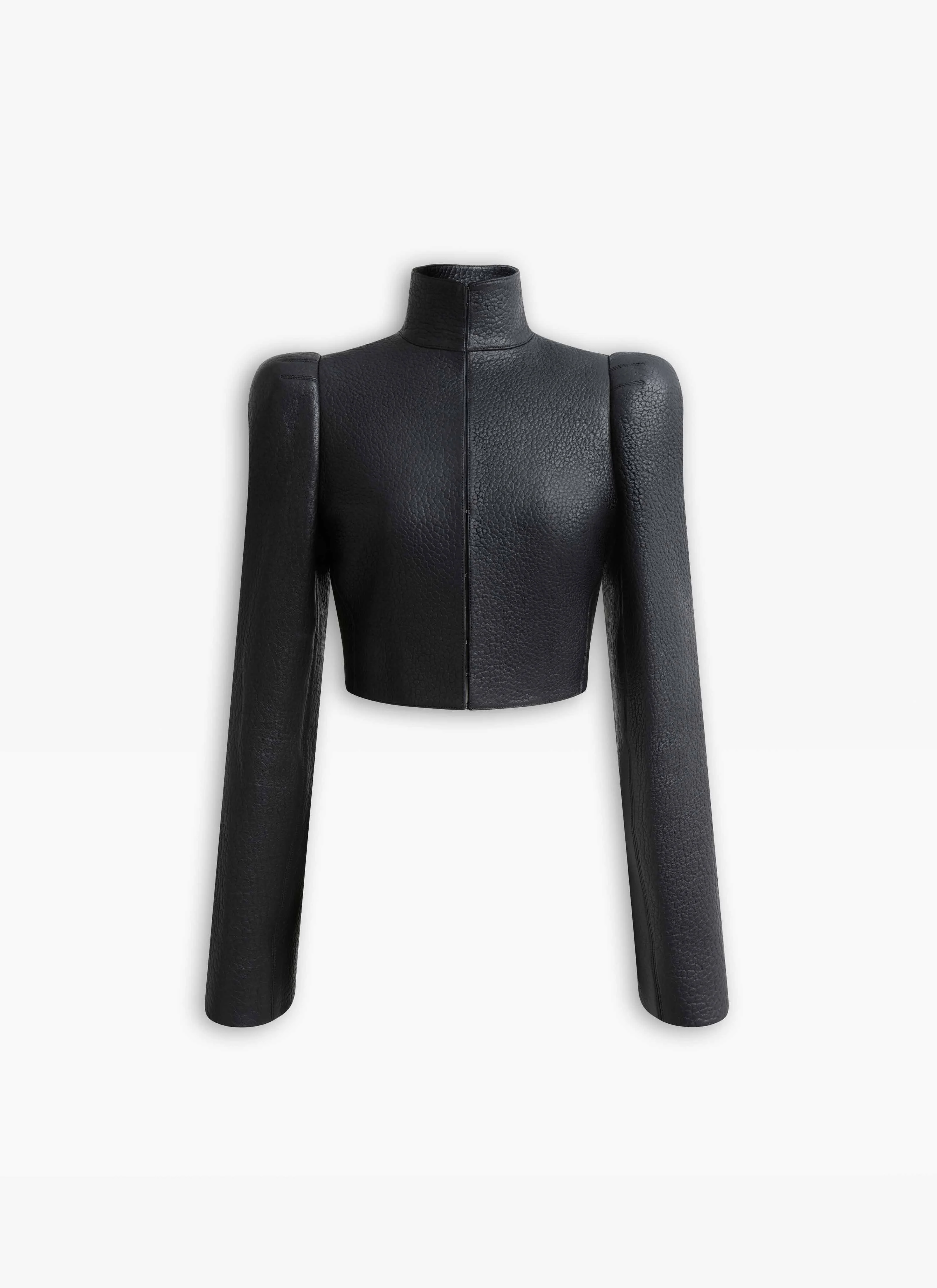 LAMBSKIN HIGH NECK JACKET - 1