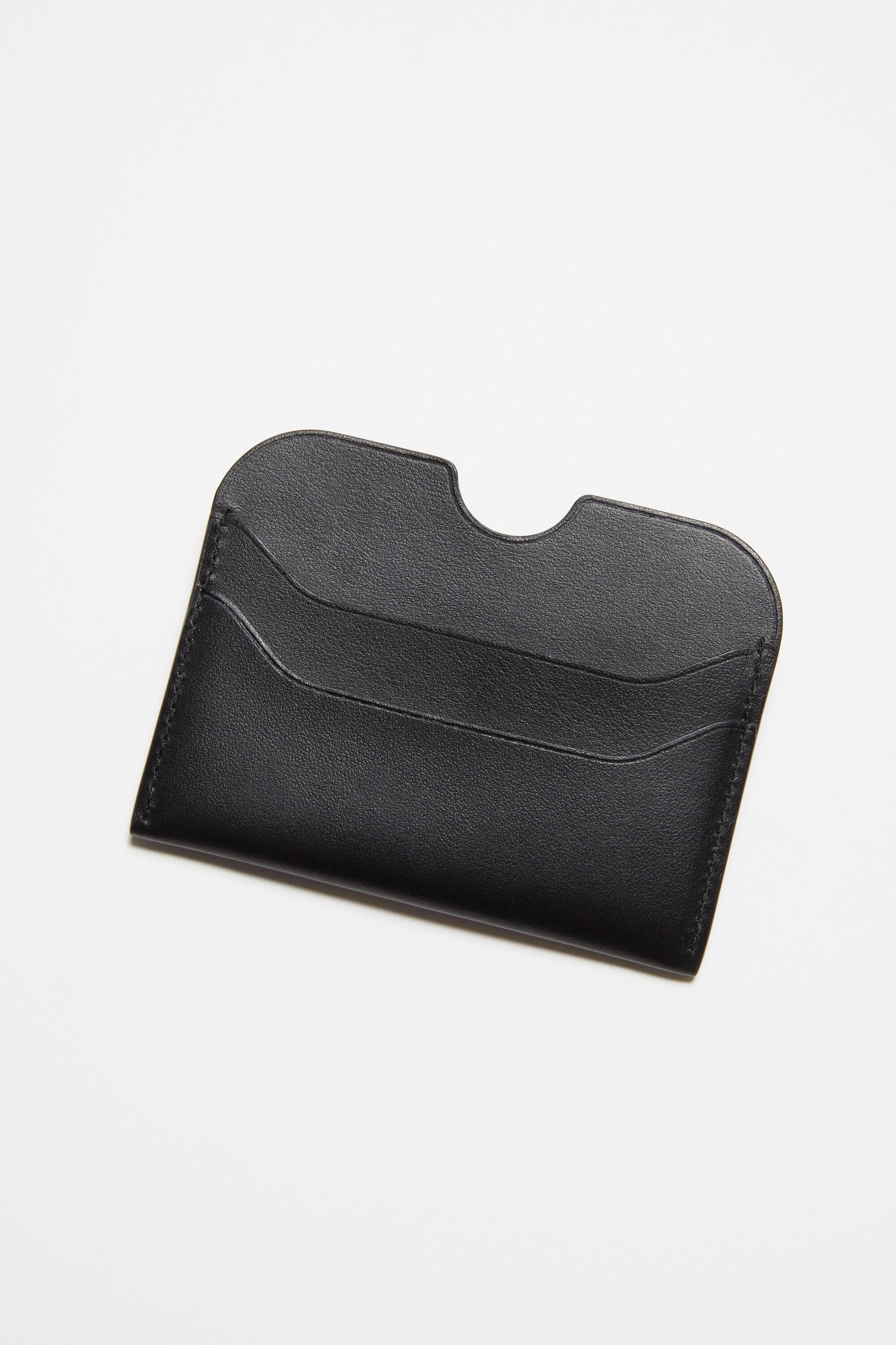 Leather card holder - Black - 4