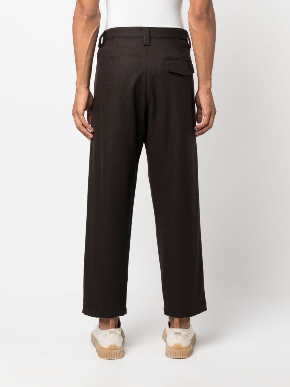straight-leg wool-blend trousers - 4