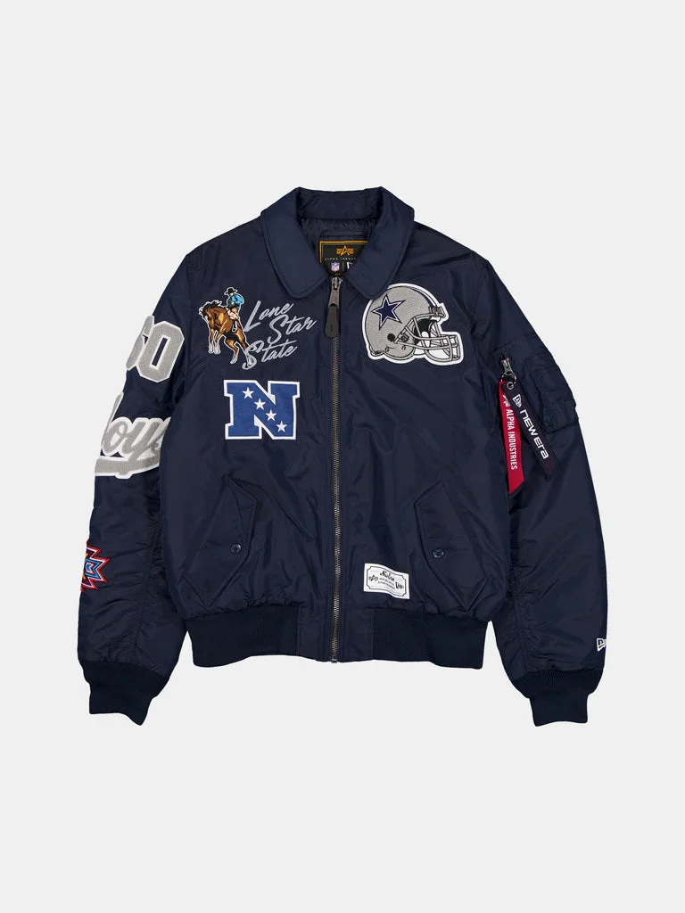 DALLAS COWBOYS X ALPHA X NEW ERA MA-1 COLLARED BOMBER JACKET - 1
