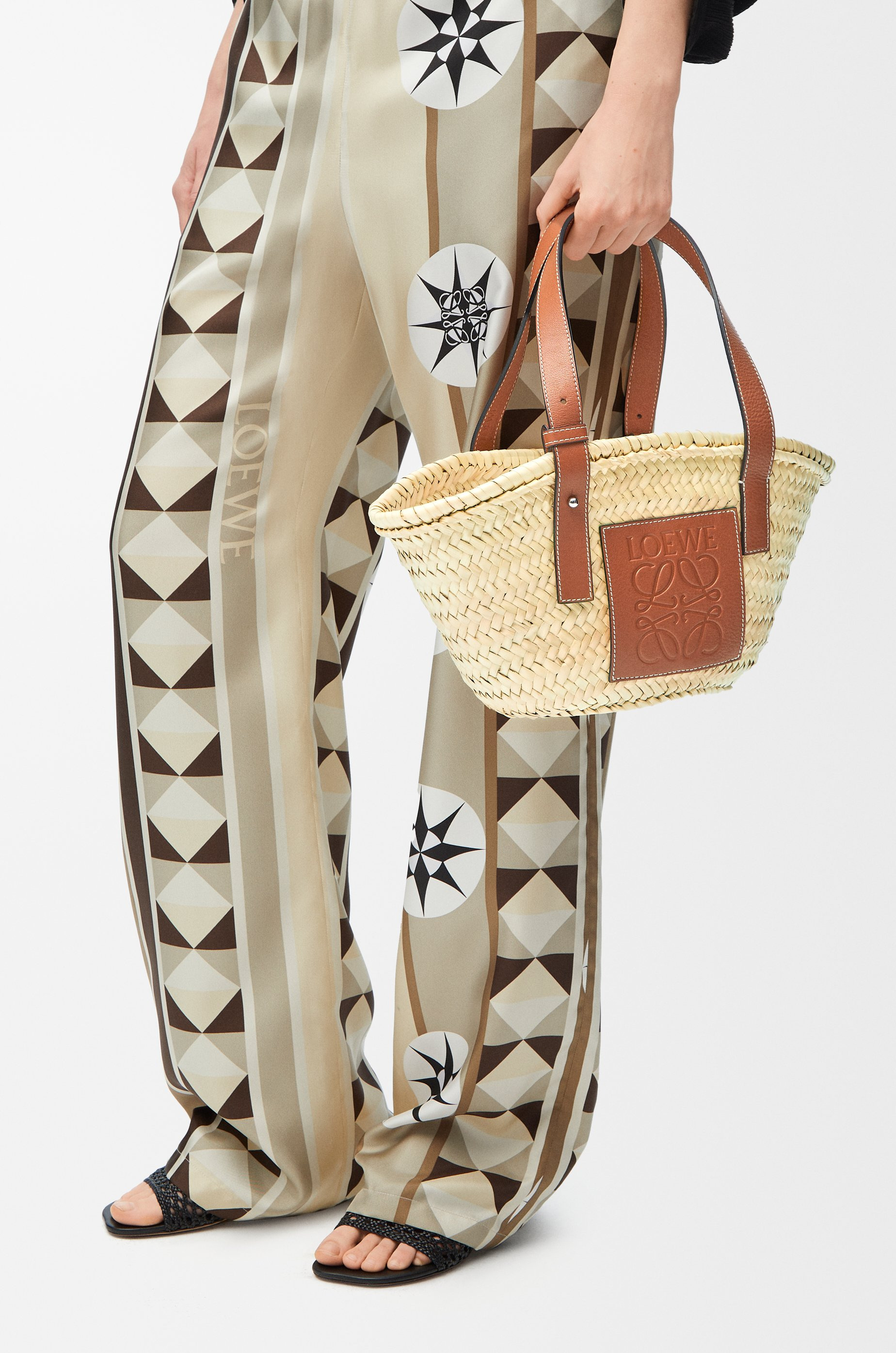Small Basket bag in palm leaf and calfskin - 2