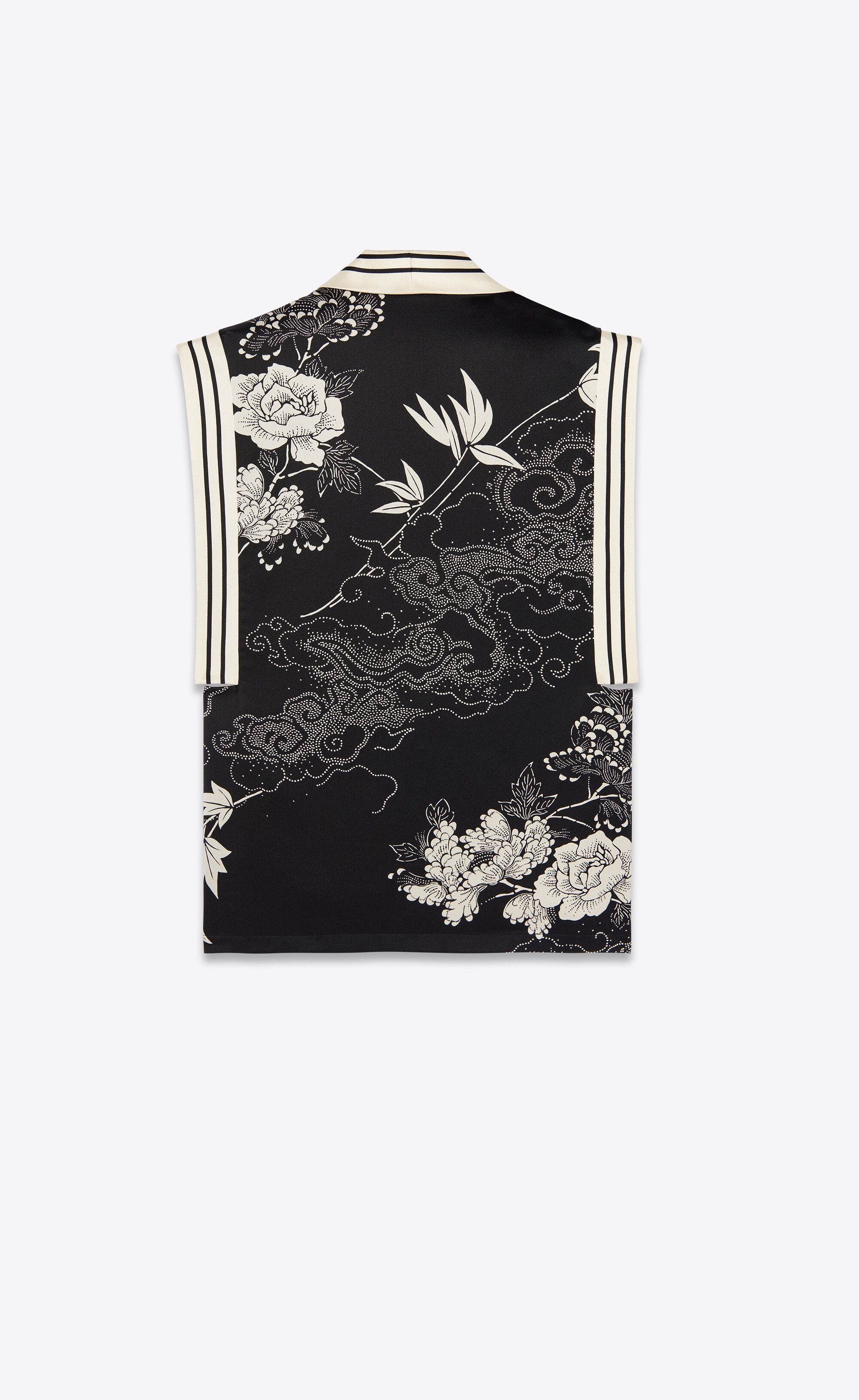 sleeveless shirt in printed satin - 2