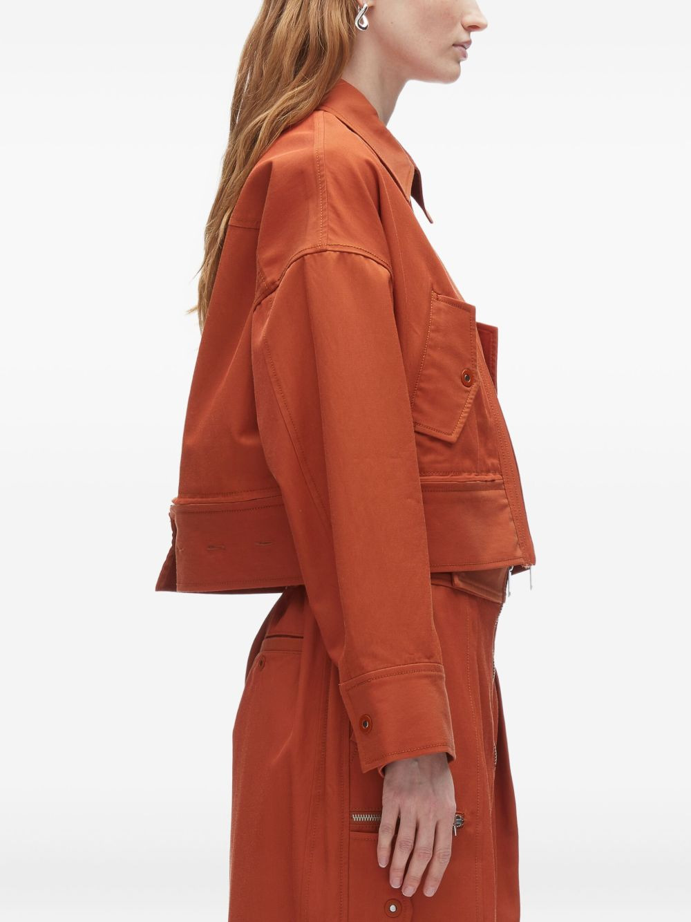 zip-front pocket shirt jacket - 4