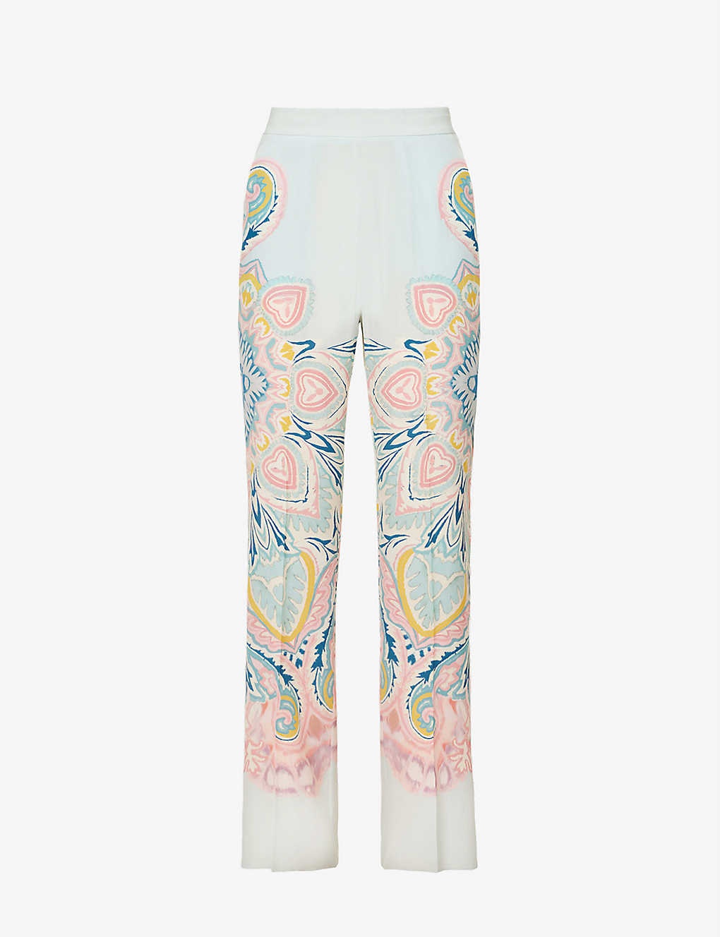 Lucy pattern-embellished silk trousers - 1