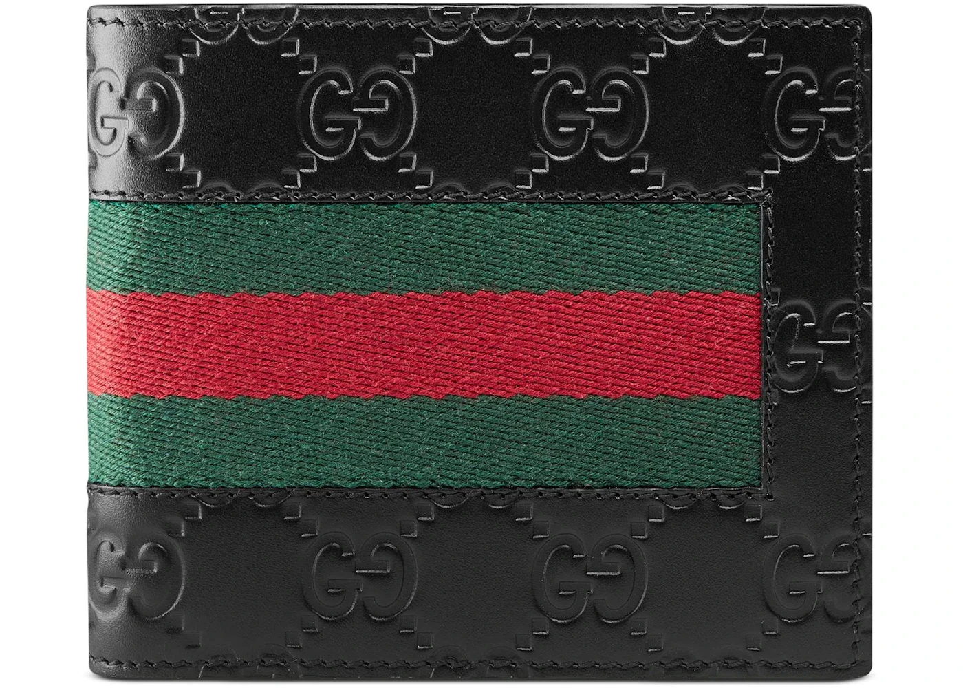 Gucci Bifold Wallet Signature Web (8 Card Slots) Black - 1