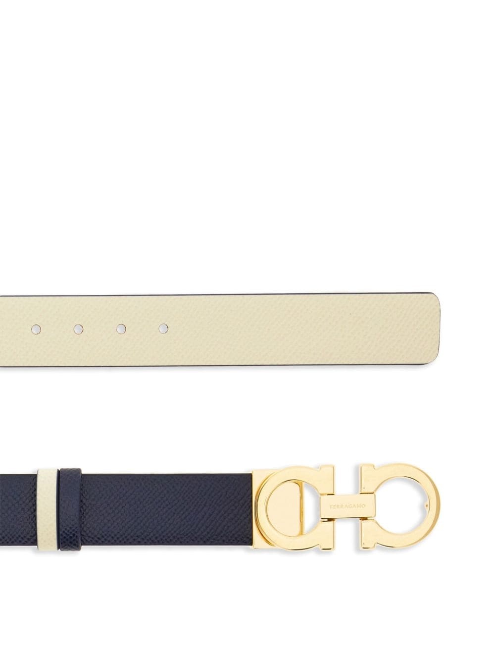 Gancini-plaque reversible leather belt - 2