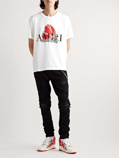 AMIRI Broken Heart Printed Cotton-Jersey T-shirt outlook