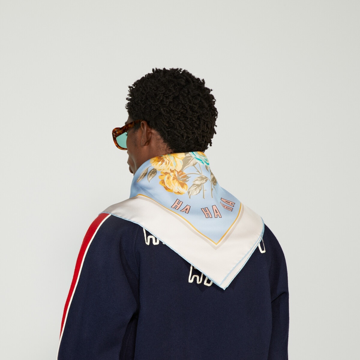 Gucci HA HA HA flower print silk scarf - 3