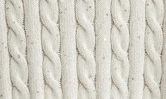 Sequin Cable Knit Polo Sweater - 8