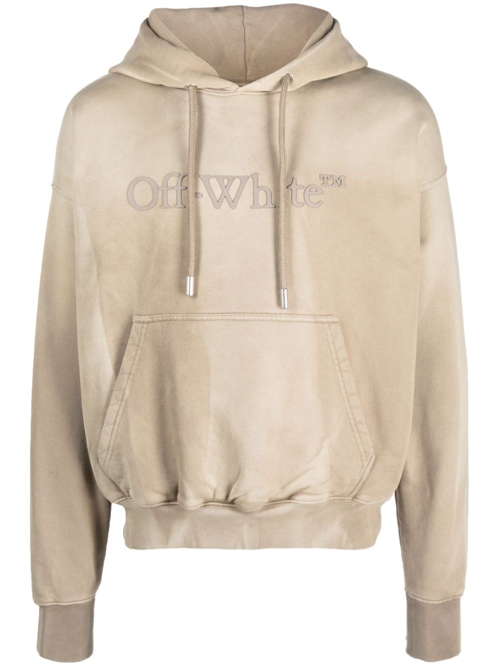 logo-embossed cotton hoodie - 1