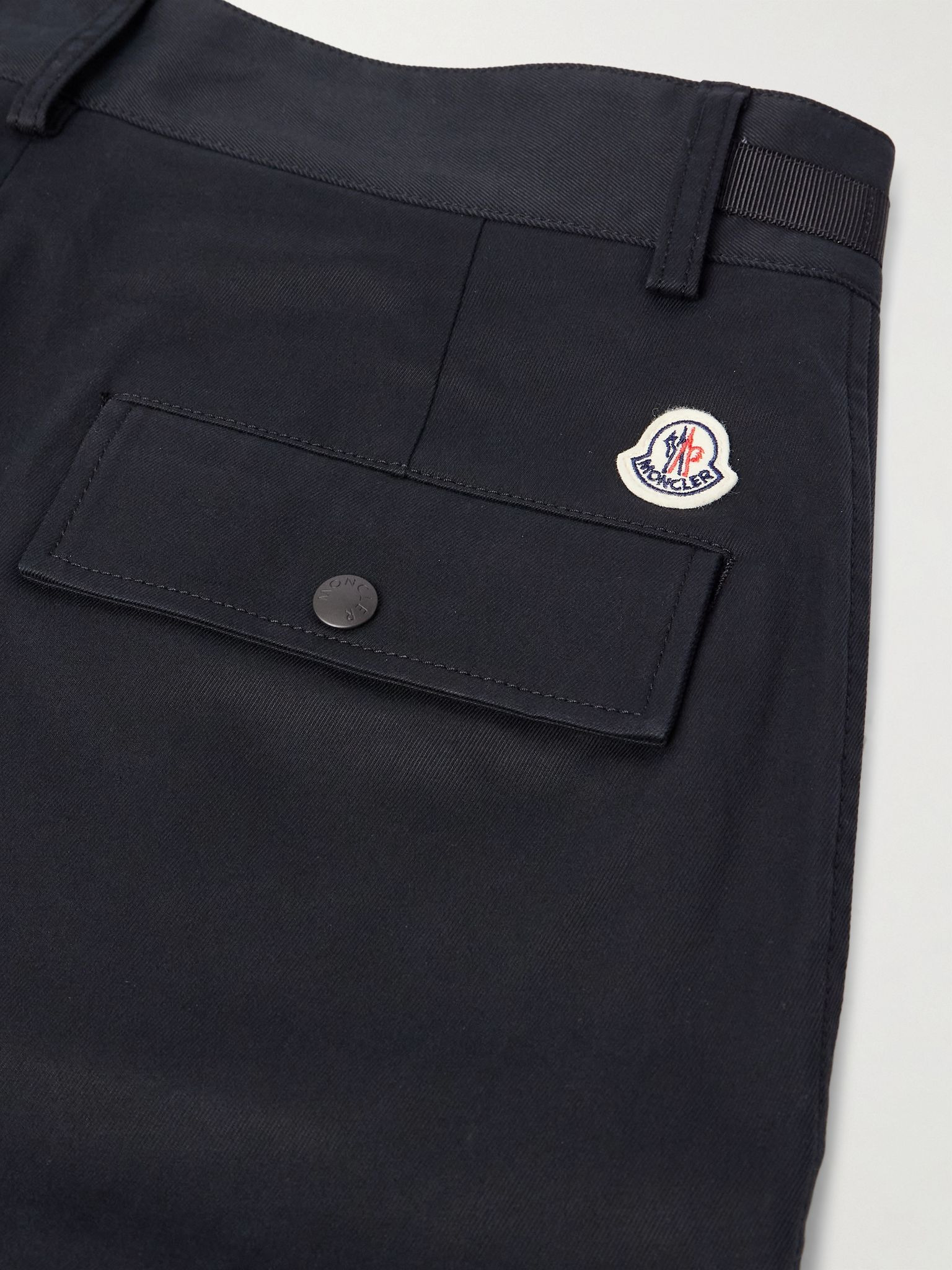Straight-Leg Pleated Stretch-Cotton Gabardine Cargo Trousers Black - 5